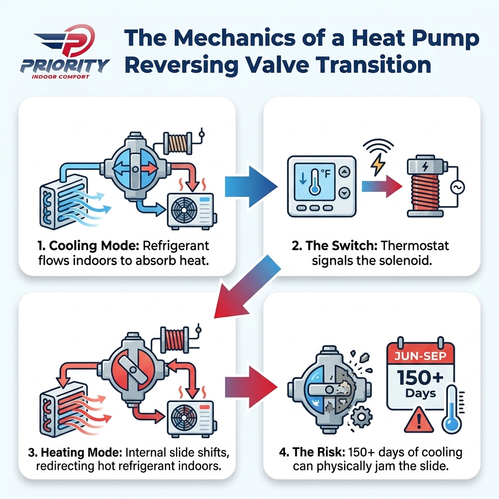 The Mechanics of a Heat Pump Reversing Valve Transition